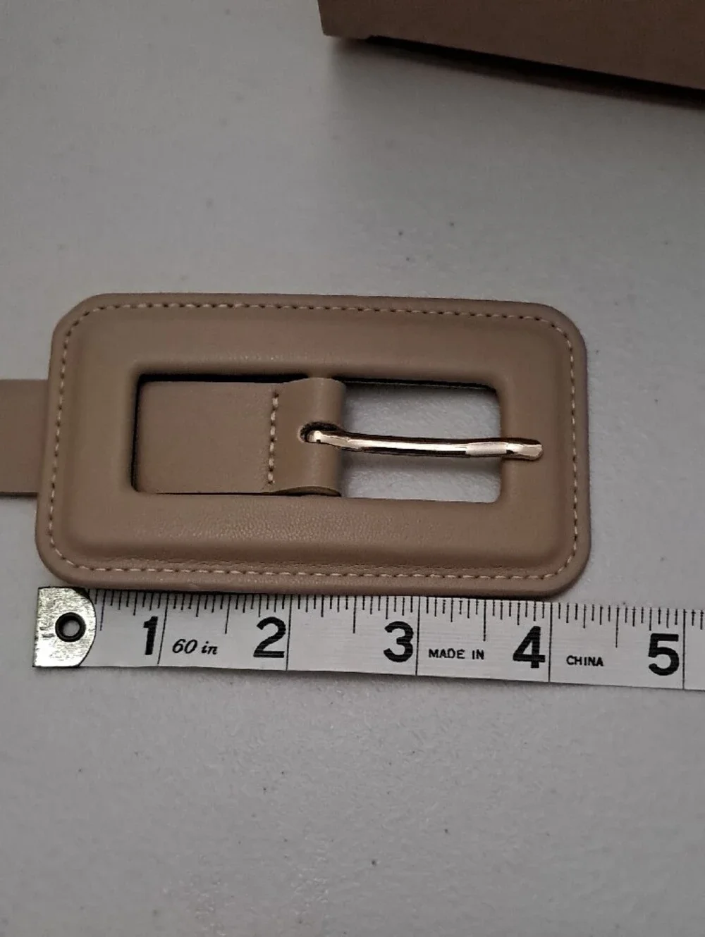 Women's Size Large Taupe Leather Belt - Neutral Taupe